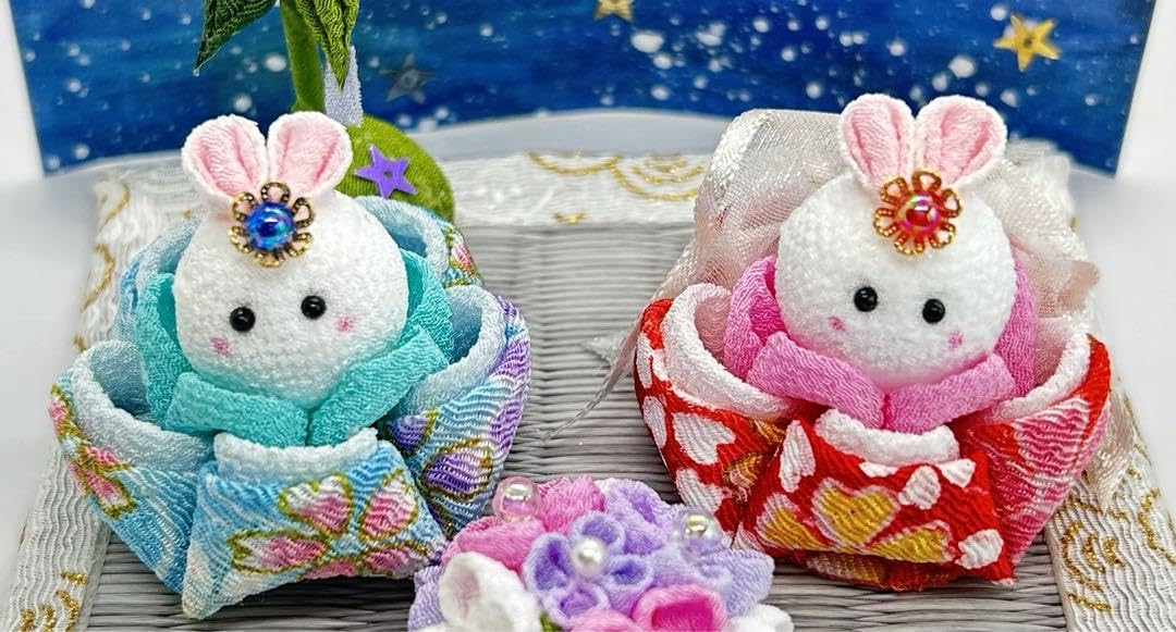 Amazon.co.jp: 七夕 織姫 彦星 セット つまみ細工 ちりめん細工 : おもちゃ